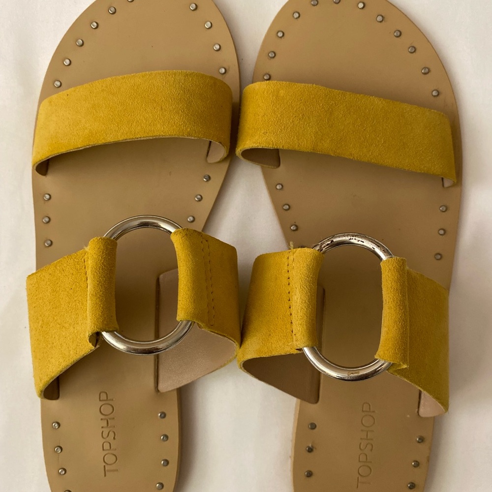 Topshop Yellow Suede Sandals
